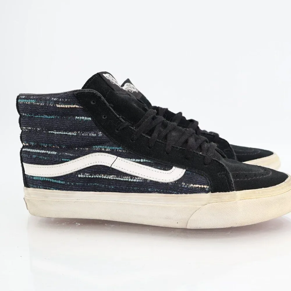 Vans SK8 Knit Lines Suede Hi Top Lace Up Black Skate Sneakers Women's 8.5